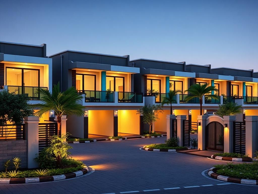 Duplex row houses